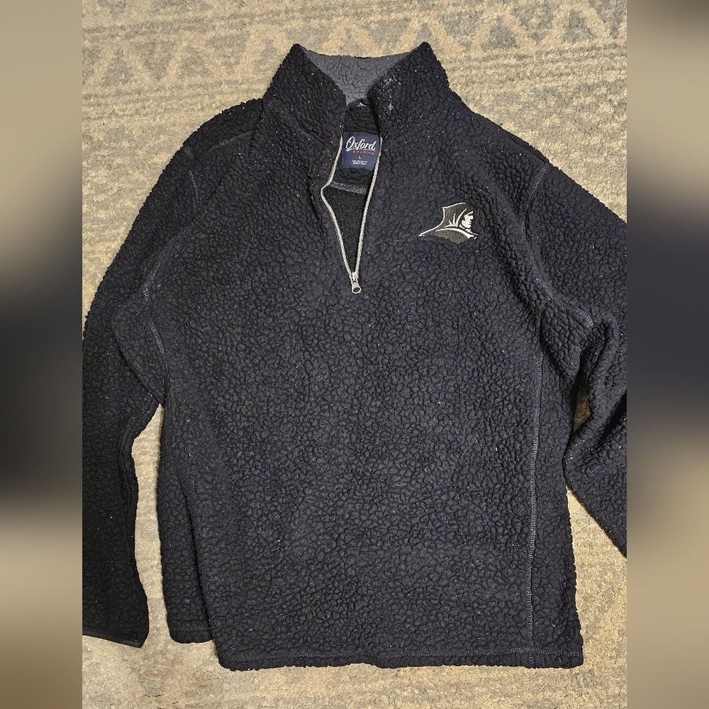 L.L. Bean Black Zip Up Sweater Cozy Textured Fabric